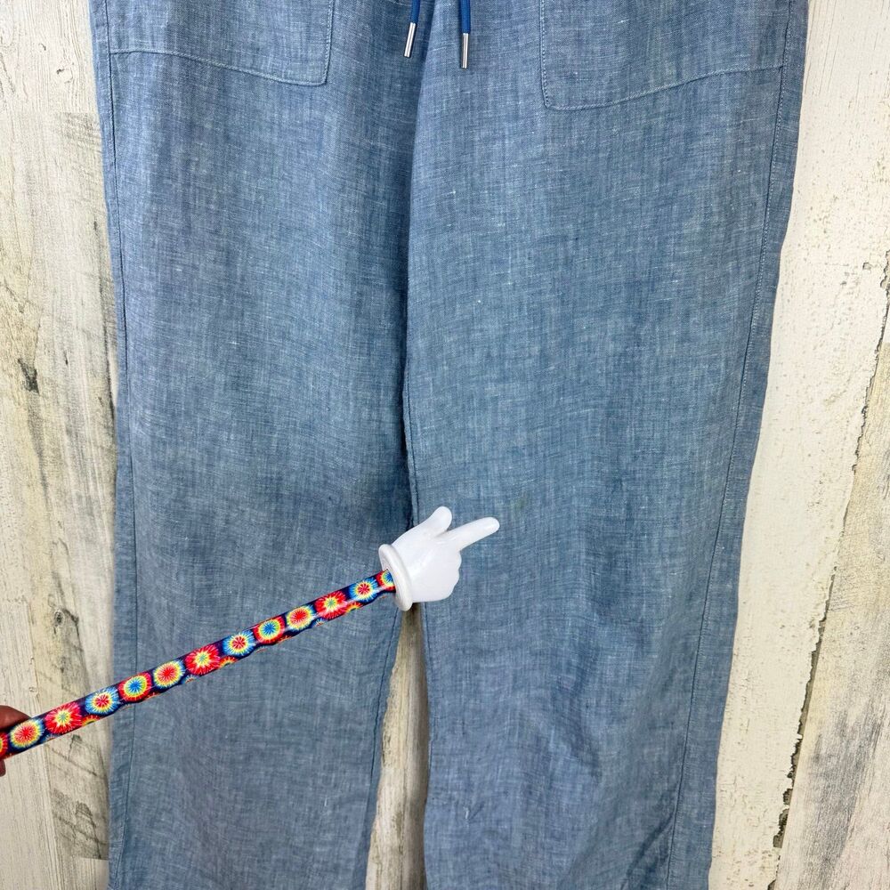 Athleta Retreat Linen Wide Leg Pant 4 Chambray Blue - Picture 11 of 12